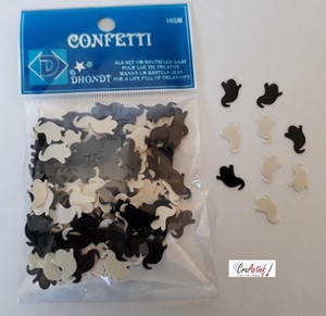 Confetti DH350001-016 Spookjes wit en zwart 15mm