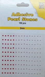 Nellie's Adhesive Pearl Stones 2mm APS201 Rood-Roze (laatste