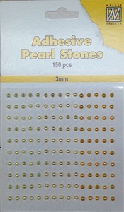 Nellie's Adhesive Pearl Stones 3mm APS304 Geel