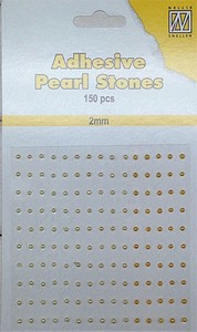 Nellie's Adhesive Pearl Stones 2mm APS204 Geel