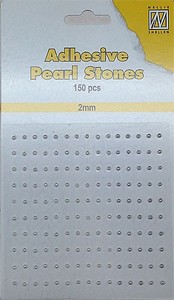 Nellie's Adhesive Pearl Stones 2mm APS207 Wit-Ivoor-Zilver