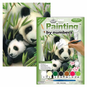 R&L Painting by numbers PJS39-3T A4 Panda and baby