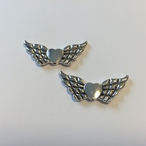 H&CFun 12419-1903 Metal Charms Angel Wings met hart 2 stuks