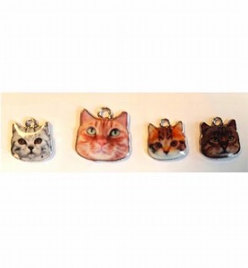 H&CFun 12424-2413 Metal Charms Cat 16x17mm with 3 kittens