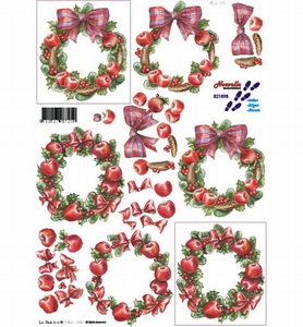 LeSuh 3D knipvel 821598 Nouvelle Kerstkrans met appeltjes