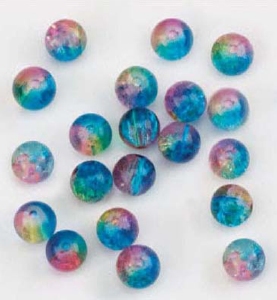 H&CFun 10805-8025 Glass beads 8mm Sparkle Rainbow