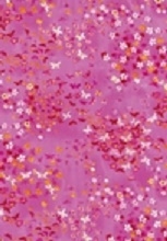 Decopatch papier FDA505 Bloemen-vlinders, roze achtergrond