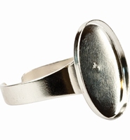 xPardoworld Sieraadbasis Ring 14x19mm ovaal zilver 48317