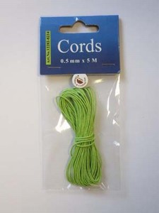 H&C Fun 12282-8214 Waxed Cotton Cord 0,5mm Neon Green