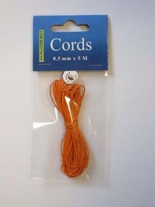 H&C Fun 12282-8213 Waxed Cotton Cord 0,5mm Orange