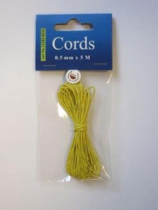 H&C Fun 12282-8212 Waxed Cotton Cord 0,5mm Yellow