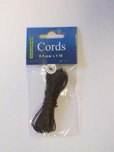 H&C Fun 12282-8210 Waxed Cotton Cord 0,5mm Dark Brown