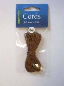 H&C Fun 12282-8209 Waxed Cotton Cord 0,5mm Light Brown