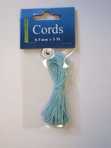 H&C Fun 12282-8206 Waxed Cotton Cord 0,5mm  Azur Blue