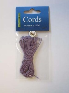 H&C Fun 12282-8205 Waxed Cotton Cord 0,5mm  Violet paars