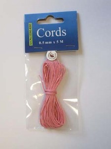 H&C Fun 12282-8203 Waxed Cotton Cord 0,5mm  Pink