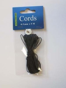 H&C Fun 12282-8202 Waxed Cotton Cord 0,5mm  Black