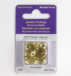 H&CFun 12016-1602 Metal Charms Hearts, goud circa 5mm