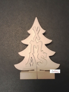 Styropor snijvorm Kerstboom XMAS klein 26cm/3-delig