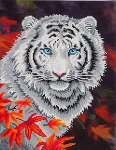 Diamond Painting DD  7.006 White Tiger in Autumn 45,7x35,5cm