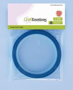 Craftemotions 119491/3273 Power tacky tape blauw 3mm 10m