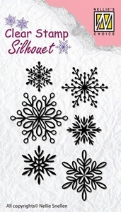Nellie's Choice Clear Stamp SIL039 Silhouet Snowflakes