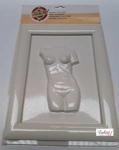 xGietvorm Griekse torso vrouw wandpaneel 29x23x3,5cm