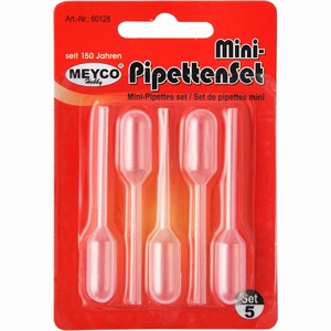 Meyco 60128 Mini pipetten set van 5 stuks 10mm x 6,5cm