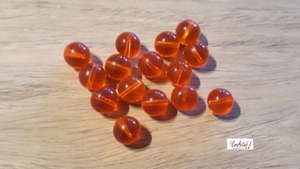 Glaskralen transparant KH1958 10mm/15 stuks Oranje