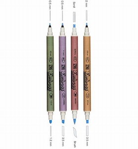 Emboss pennen ZIG TC/4V set 4 stuks transparante inkt