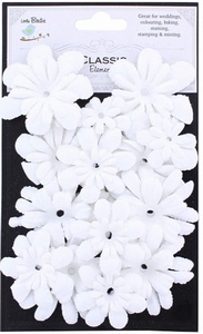 Little Birdie QLB001-WH Witte papier bloemen ass. 30stuks