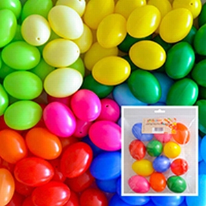 Kunststof 6360 eieren 6cm assorti kleuren (zonder haakje)