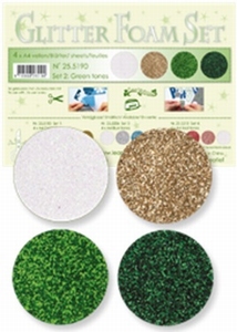 Leane Creatief 25.5190 Glitter Foam set 2 Green tones