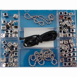 Darice 1930-20 Alpha Beads zilveren letterkralen set