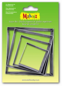 Makins Clay 36502 Cutterset groot Square / Vierkant 4 stuks