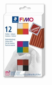 Fimo Soft 8013 C12-2 Colourpack Leather effect 12x25gr.
