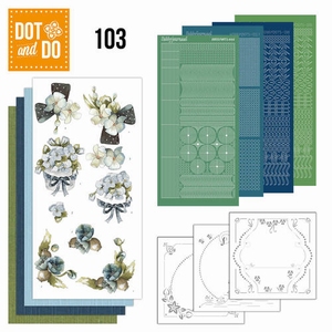 DOT & DO set DODO103 Fantastische bloemen (blauwgrijs)