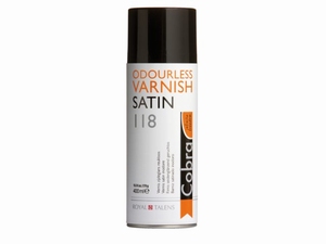 Cobra odourless varnish spray 118 geurloze vernis SATIN