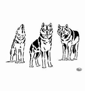 VIVA Decor 900231100 Universeel stencil  Wolf pack A4