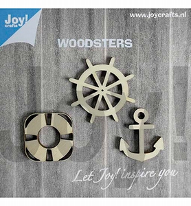 JoyCrafts Woodsters 6320/0005 Houten Anker,boei,stuurwiel