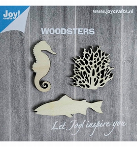 JoyCrafts Woodsters 6320/0004 Houten Zeepaard,koraal,vis