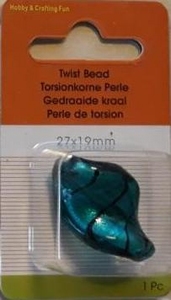 H&CFun 12022-7808 Acryl twist bead Aqua / Turquoise