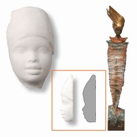 Powertex 0025 African Collection Lady 5 gezichtjes