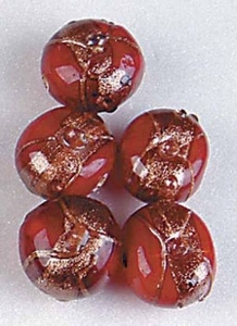 H&CFun 11809-1206 Glaskralen handmade opaque aarde rood