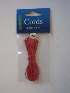H&C Fun 12283-8304 Waxed Cotton Cord 1 mm Cyclamen