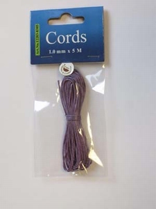 H&C Fun 12283-8305 Waxed Cotton Cord 1 mm Violet
