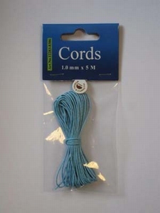 H&C Fun 12283-8306 Waxed Cotton Cord 1 mm Azur blauw