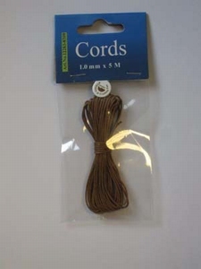 H&C Fun 12283-8309 Waxed Cotton Cord 1 mm Light brown