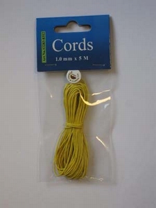H&C Fun 12283-8312 Waxed Cotton Cord 1 mm Yellow