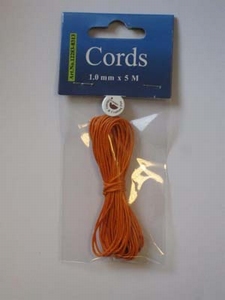 H&C Fun 12283-8313 Waxed Cotton Cord 1 mm Orange
